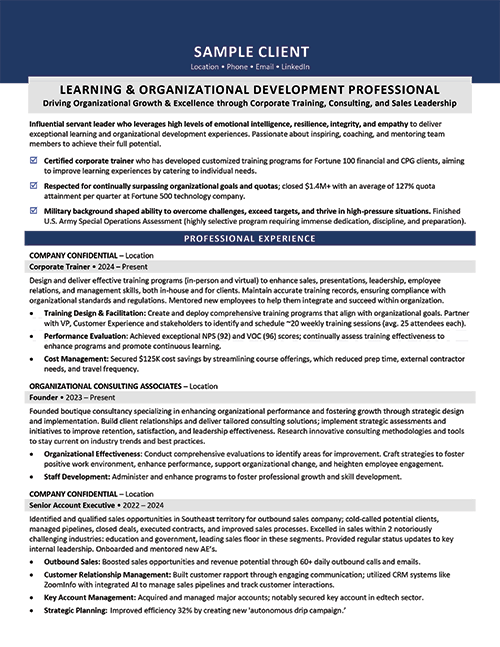Sample Client Resume